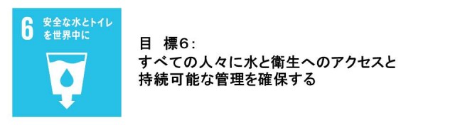 目標6：安全な水とトイレを世界中に。すべての人々に水と衛生へのアクセスと持続可能な管理を確保する